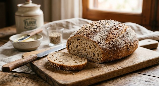 Mise en place pan integral con poolish
