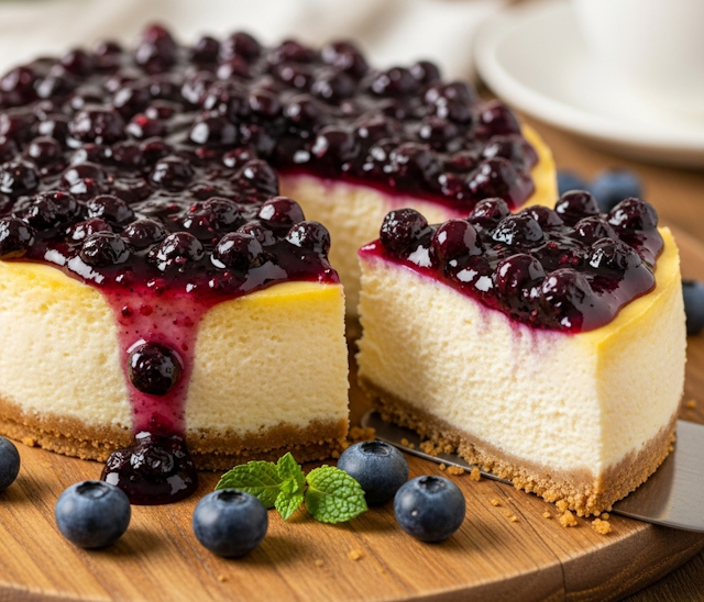 Receta de Tarta de Queso con arándanos