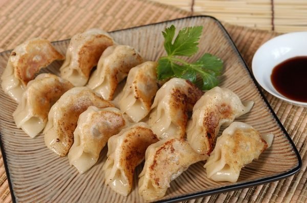Gyozas de Langostinos, variante de Capellini con Langostinos en Salsa de Lima