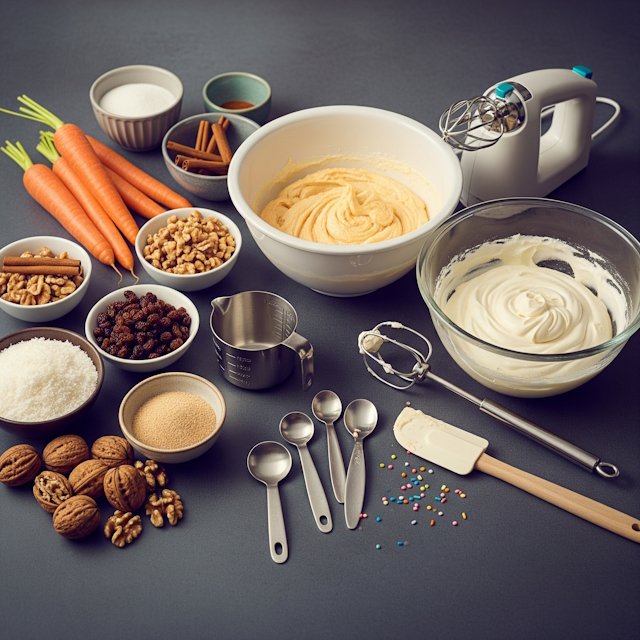 Mise en place de la Receta de Tarta de Zanahorias