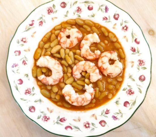 Verdinas con Langostinos