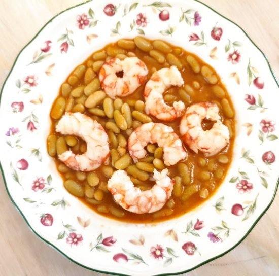 Verdinas con Langostinos