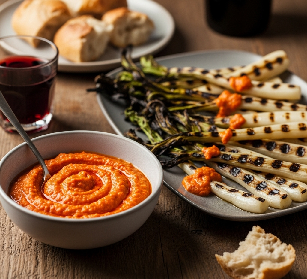 Calcots romesco