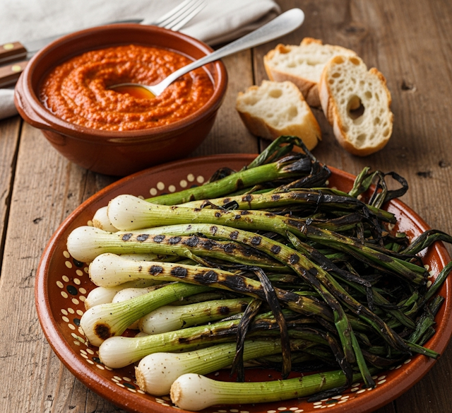 Receta de Calcots en Salsa Romesco