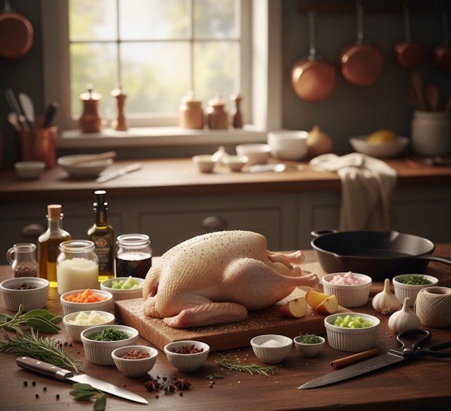 Mise en Place de la receta de ganso al horno