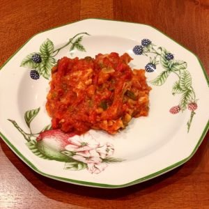 Bacalao Desmigado con Pimientos