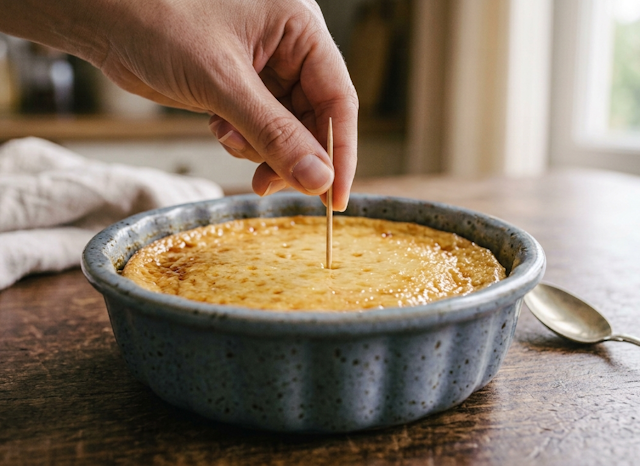 Flan de Huevo, prueba del palillo