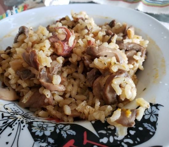 Risotto de Champiñones y Calamares