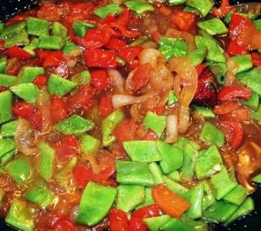 Cebolla Pimientos Judías Tomate