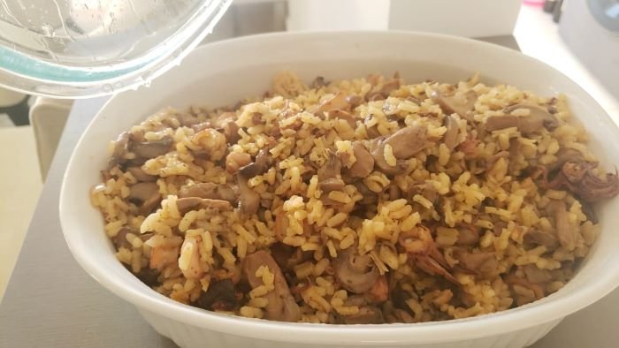 Risotto de Champiñones y Calamares