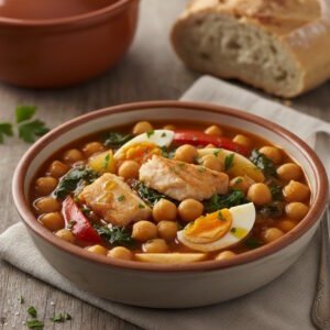 Receta de Garbanzos con Bacalao