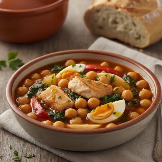 Receta de Garbanzos con Bacalao