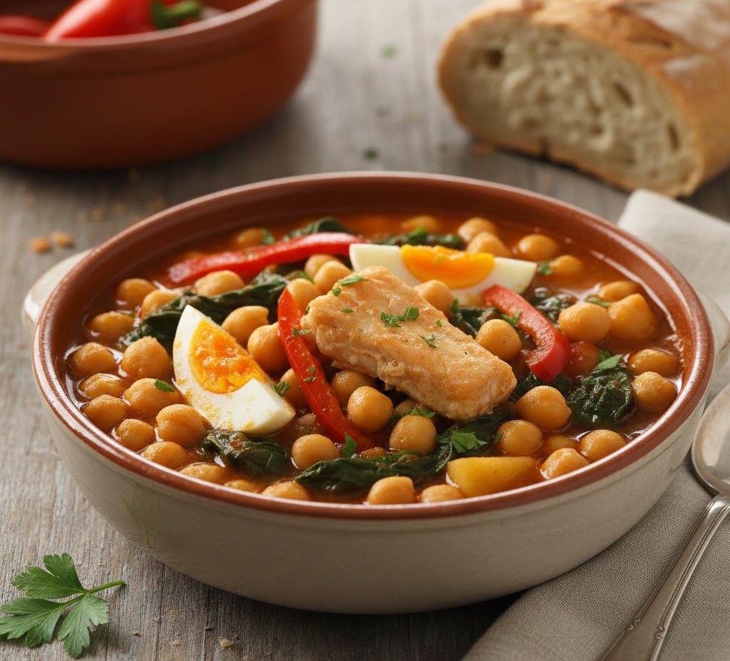 Receta de Garbanzos con Bacalao