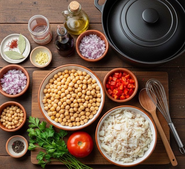 Receta de Garbanzos con Bacalao