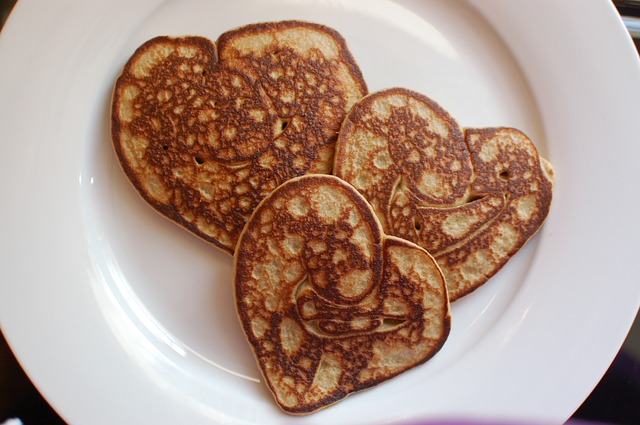 Mini Pancakes en forma de corazón