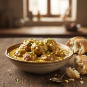 Receta de Albóndigas en Pepitoria