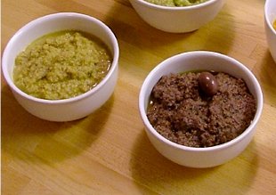 Tapenade, con aceitunas verdes y negras
