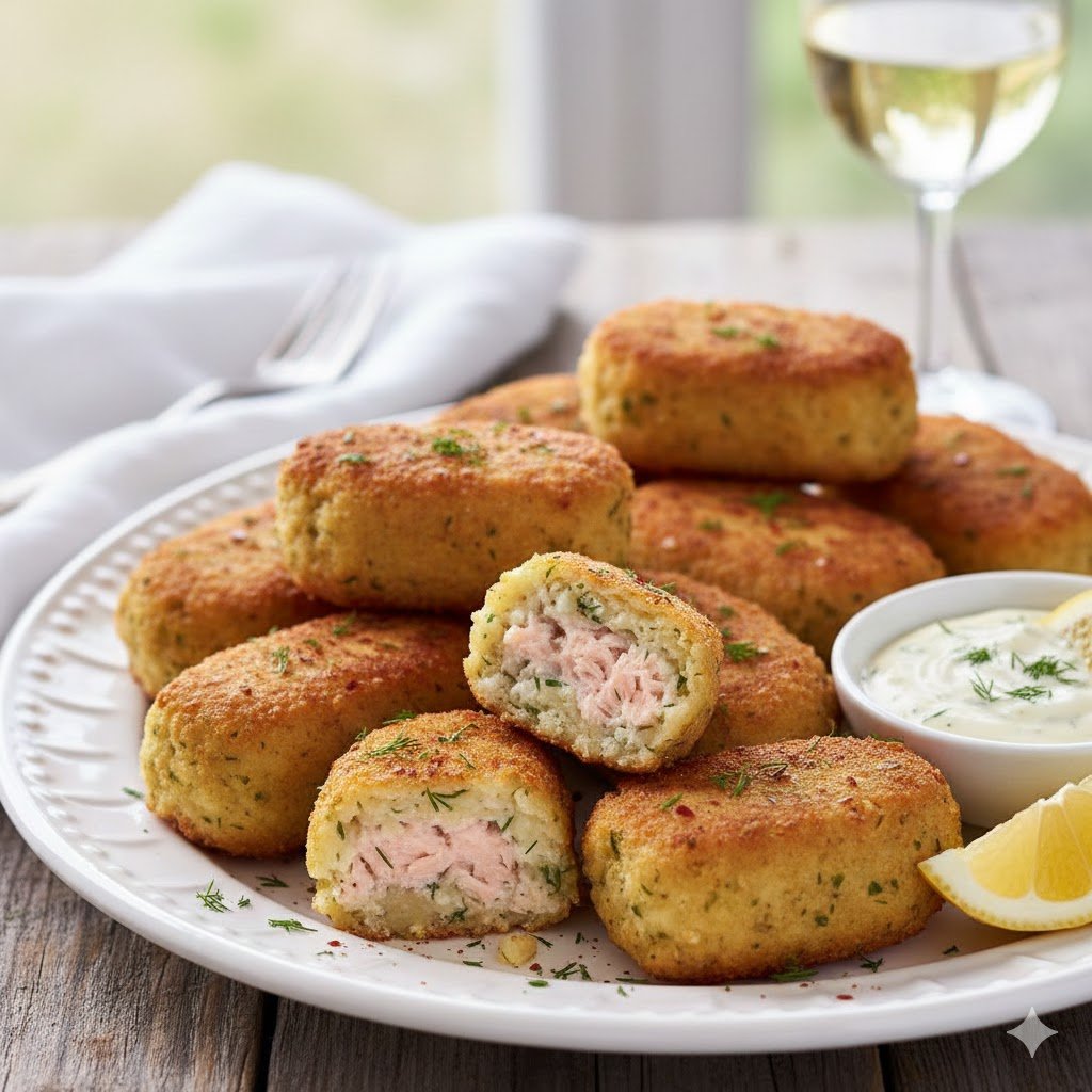 Receta de croquetas de salmón Fresco