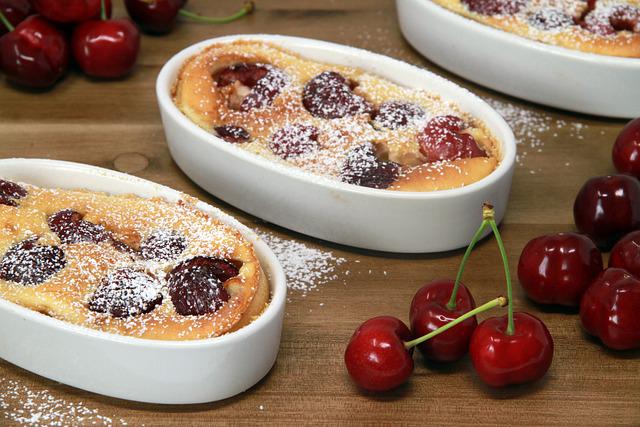 Clafoutis Tarta de Cerezas, variante de Brownies de Arándanos