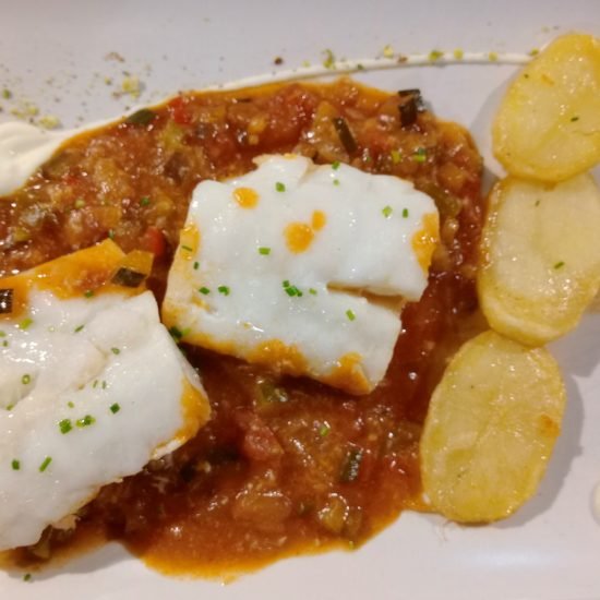Bacalao con Pisto