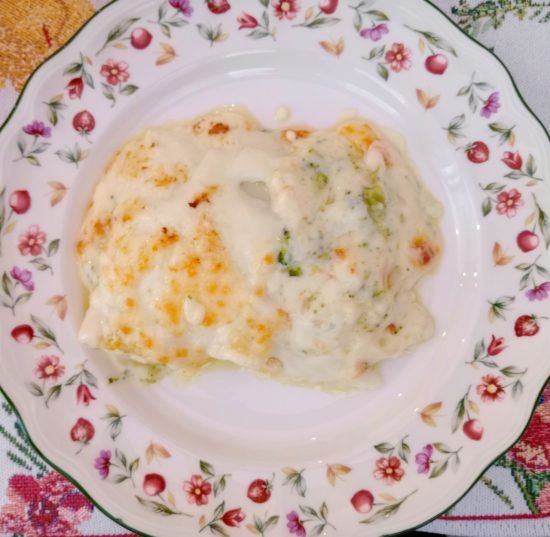 Canelones con brócoli