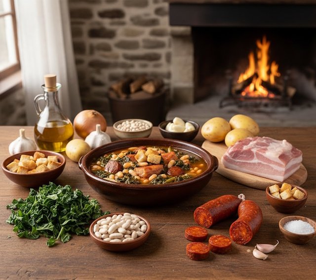 Mise en Place de La Receta de Pote Gallego