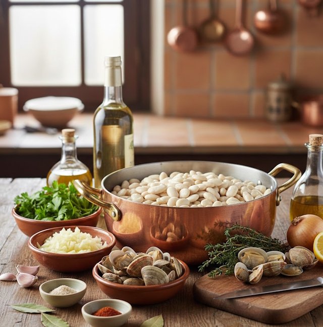 Receta de Fabes con Almejas