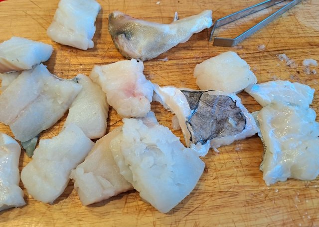 Bacalao Cortado, para combinar con la Porrusalda Receta Vasca