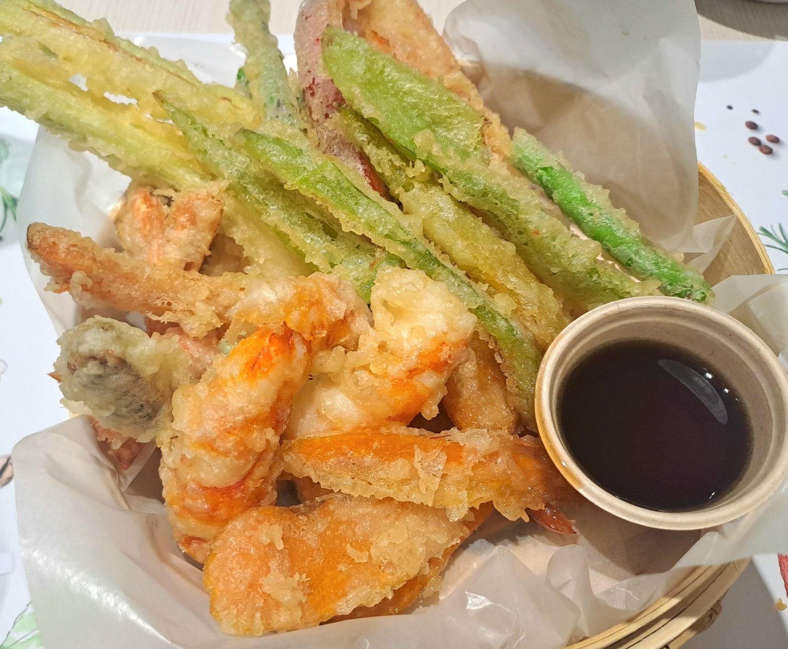 Tempura de Verduras y Gambones