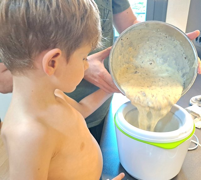 Helado de Plátano con Yogur y Virutas de Chocolate