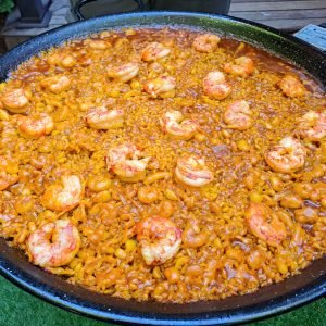 Paella de Calamares, Gambas y Gambones