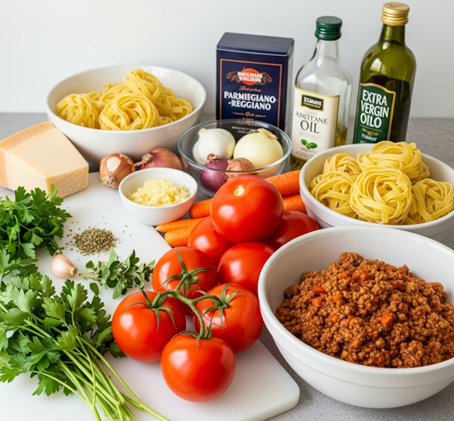 Fettuccine boloñesa
