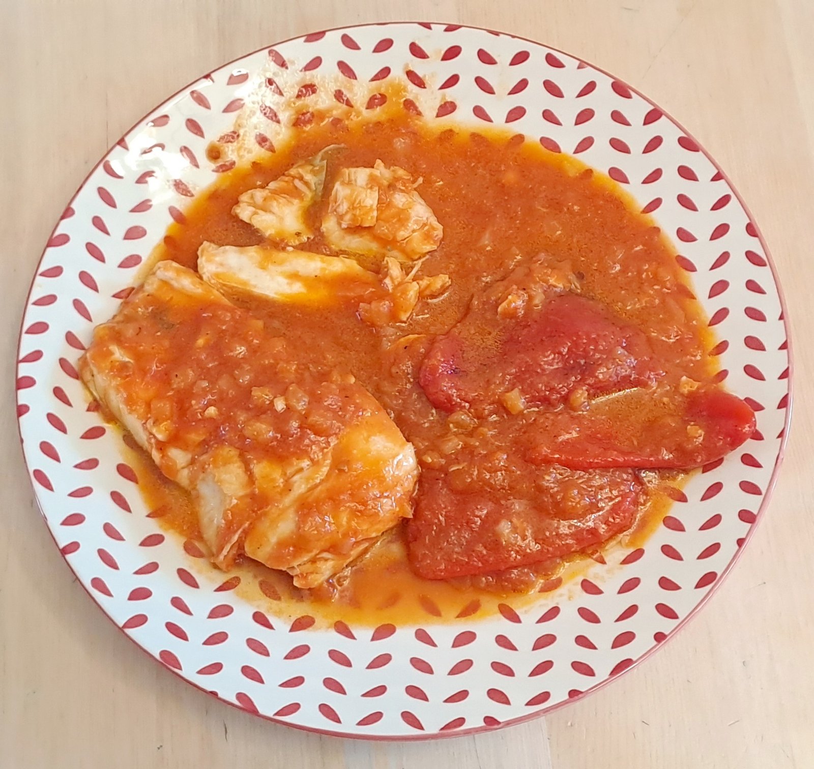 Bacalao con Tomate y Pimientos, con la receta de tomate natural frito