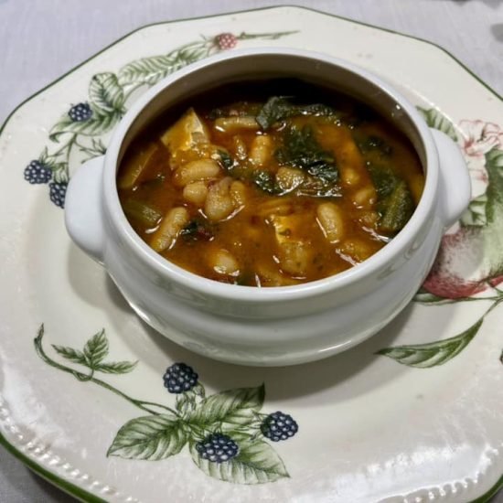 Alubias con acelgas y Bacalao