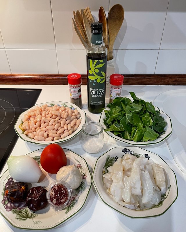 Alubias con Acelgas y Bacalao