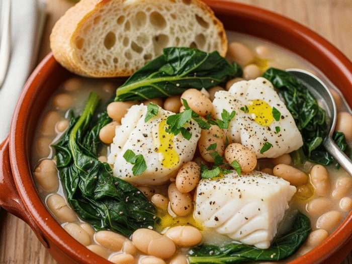 Alubias con Acelgas y Bacalao