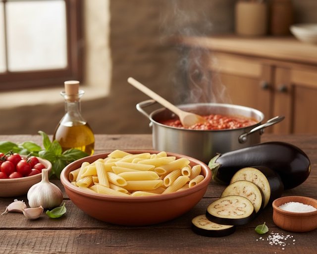 Receta de Rigatoni a la Norma