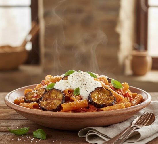 Receta de Rigatoni a la Norma