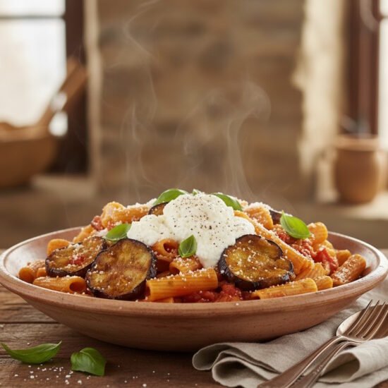 Receta de Rigatoni a la Norma