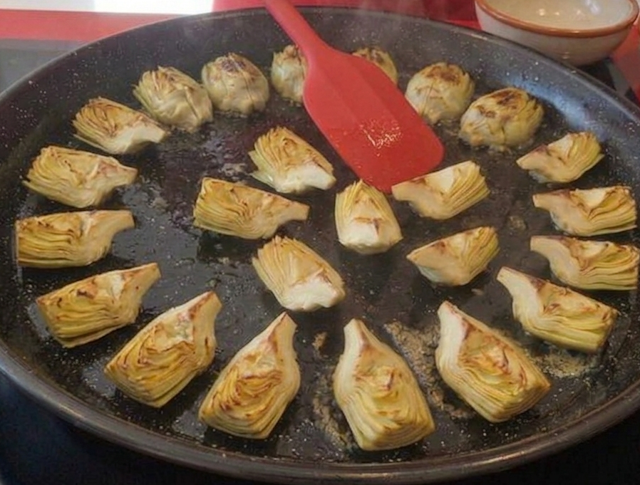 Saltear las alcachofas