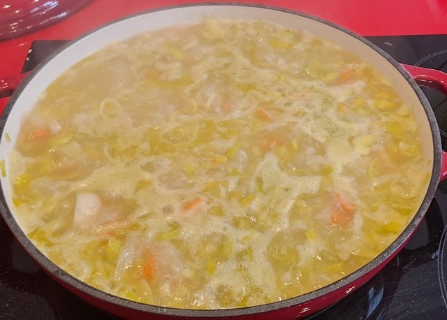 Porrusalda caldo