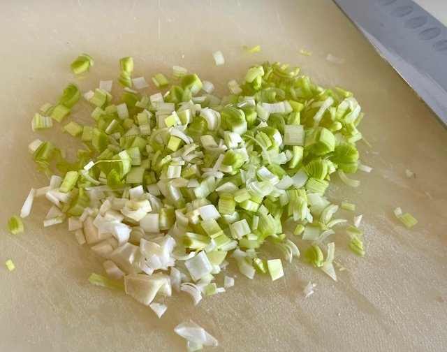 Puerro cortado