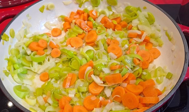 puerros zanahorias