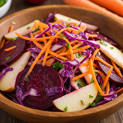 Ensalada de Remolacha, Zanahoria Manzana y Lombarda