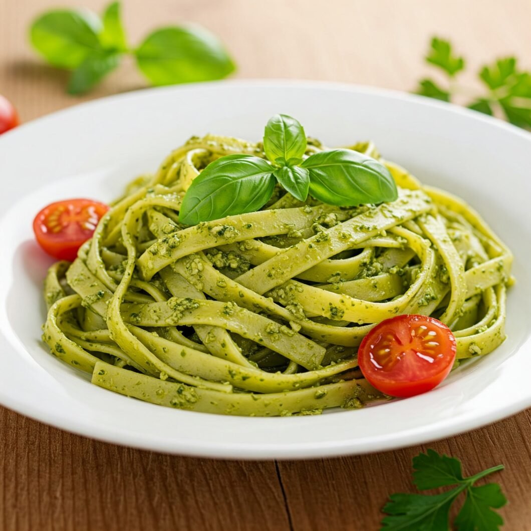 Receta de Tallarines al pesto