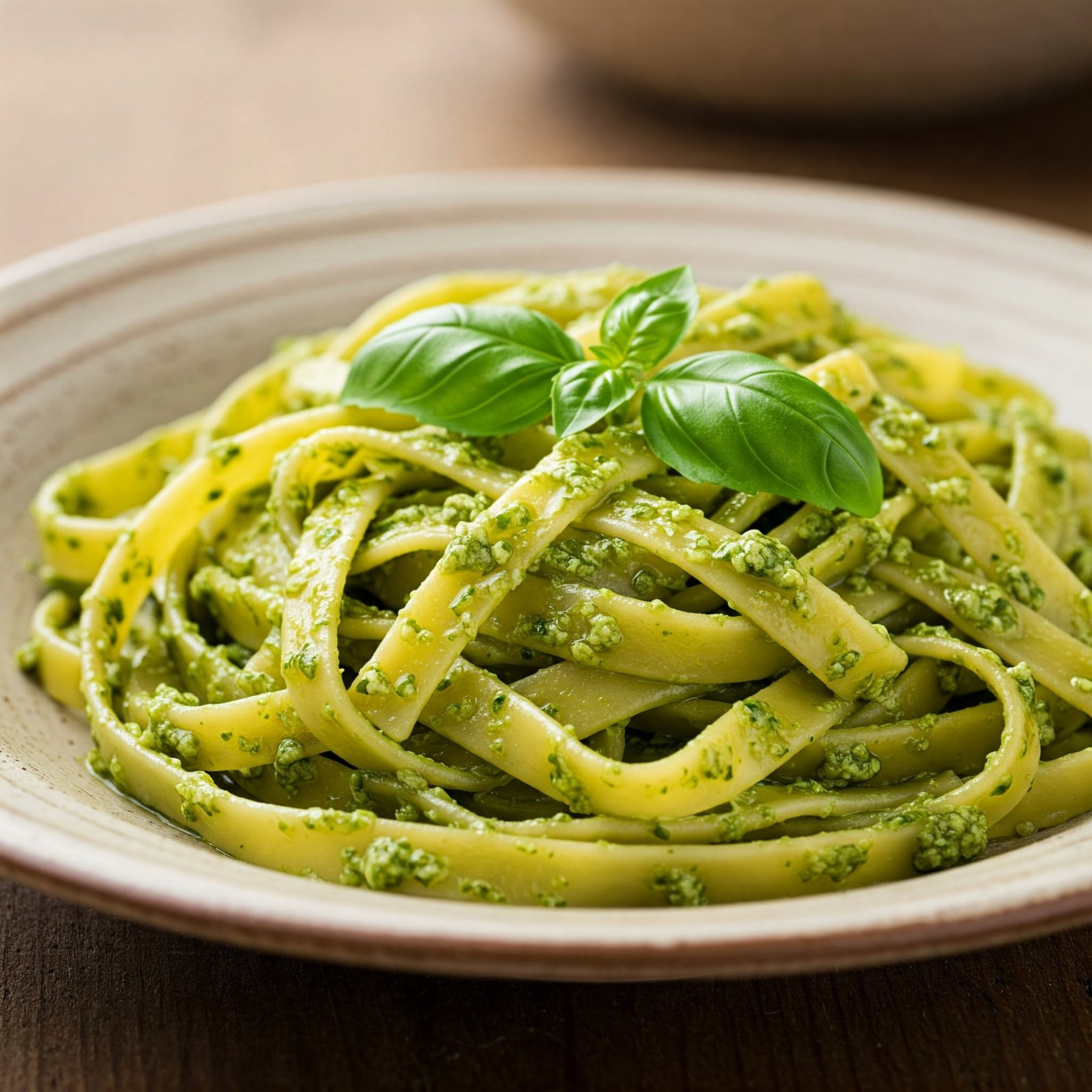 Receta de Tallarines al pesto