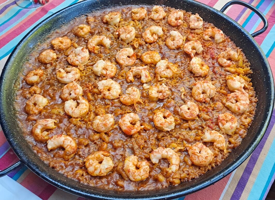 Paella de gambones