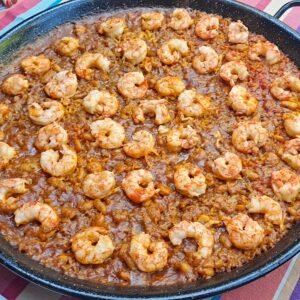 Paella de gambones