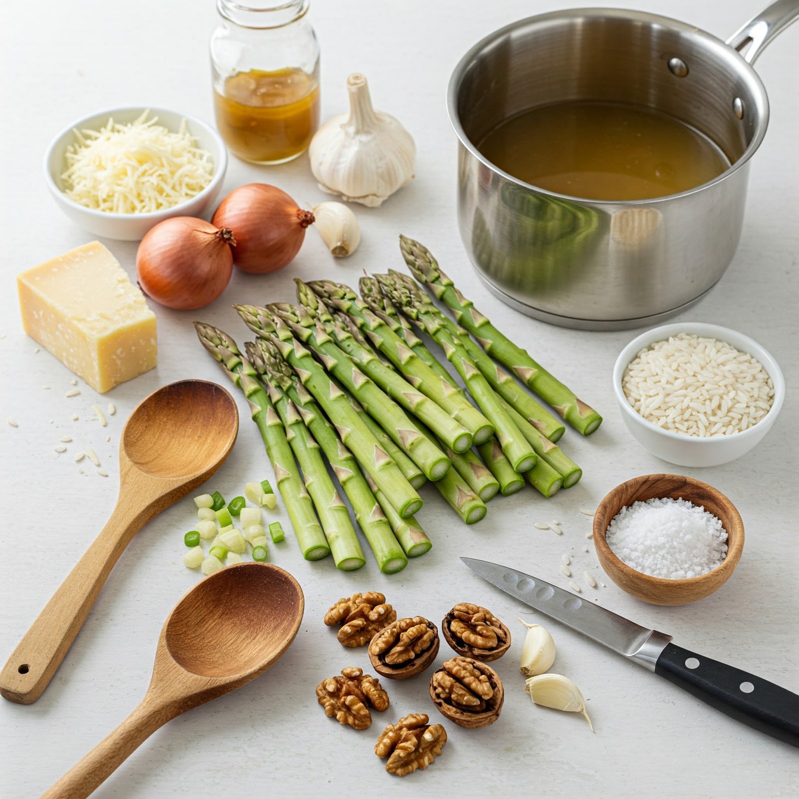 Risotto de Espárragos y Nueces con Leche de Coco y Curry