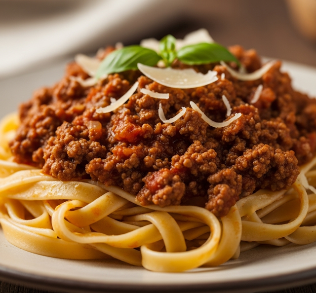 Receta de Fettuccine a la Boloñesa
